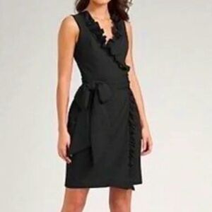 Loft LBD Wrap, Ruffle V Neck, size 2